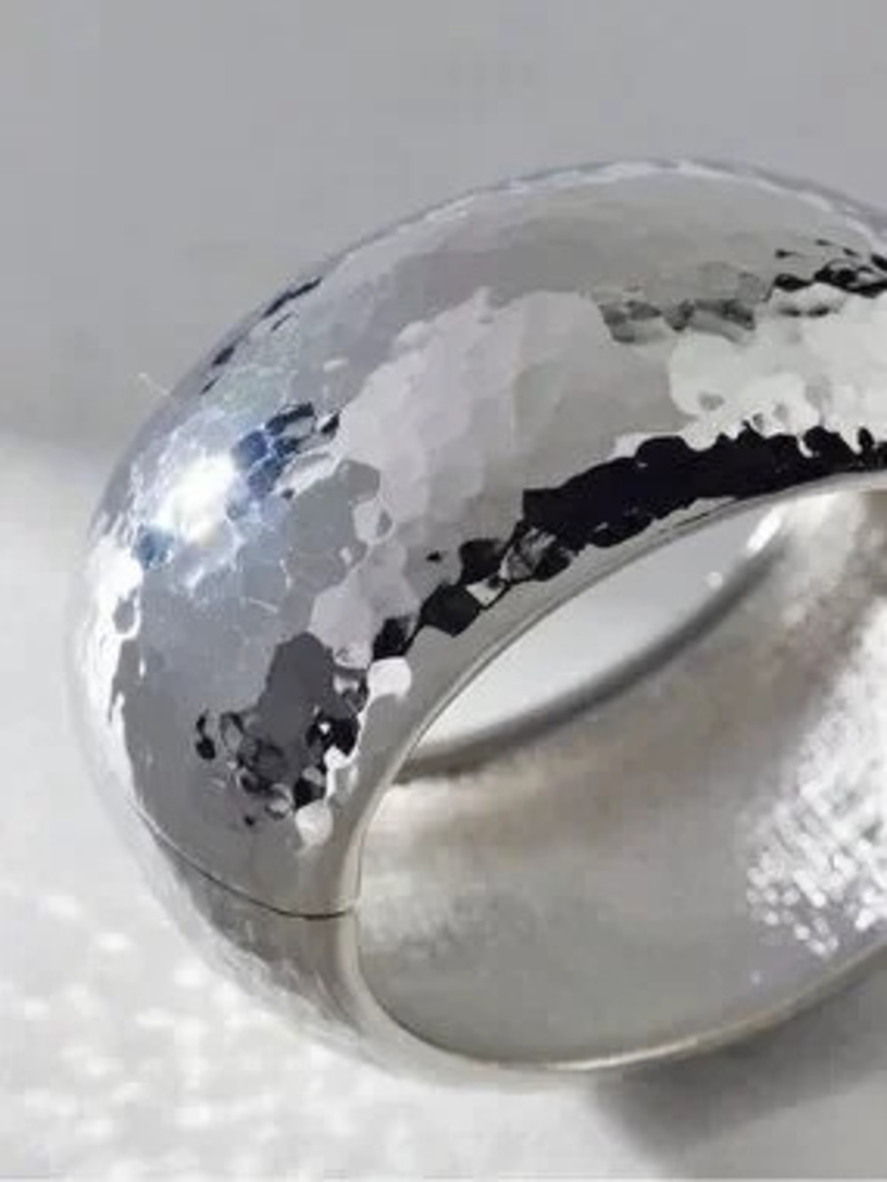 New! Hammered Silver Chunky Bangle Bracelet